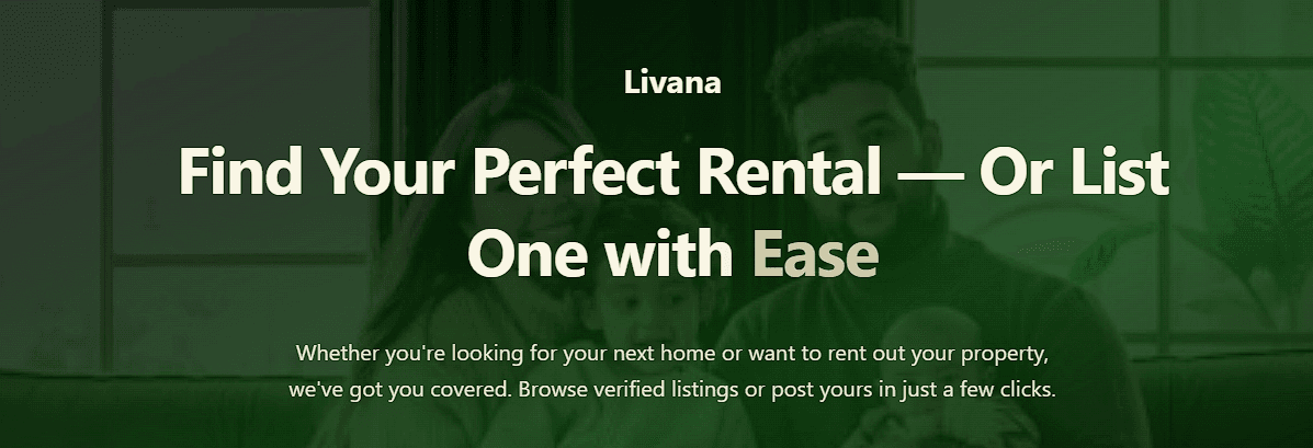 Livana smart property rental platform — listings dashboard built with Next.js and Stripe